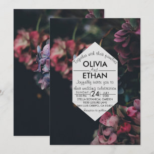 Faire-part de mariage photo chic floral