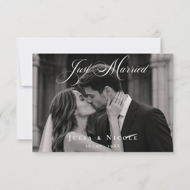 Faire-part de mariage photo classique pour jeunes  (Dos)