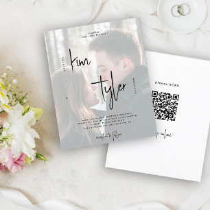 Faire-part de mariage photo CODE QR Budget