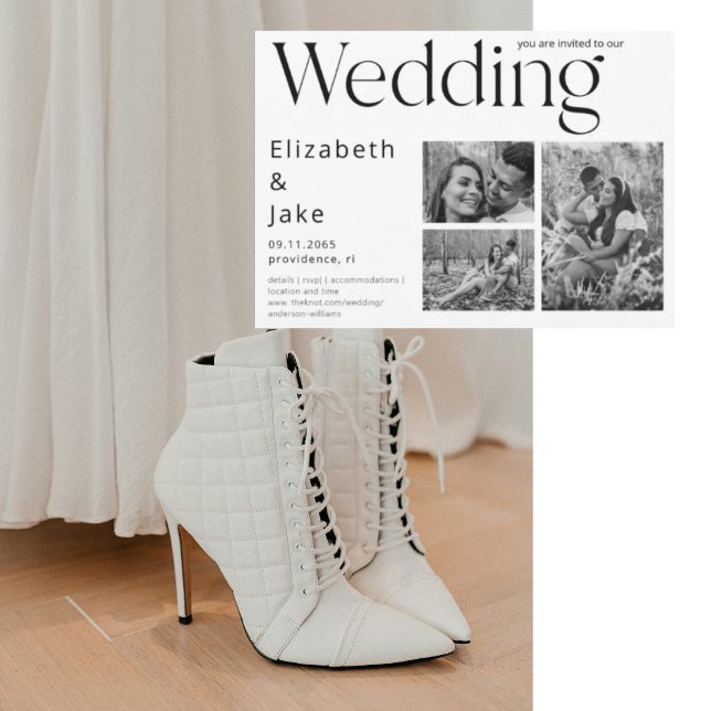 Faire-part de mariage photo Collage B/W contempora (Créateur téléchargé)