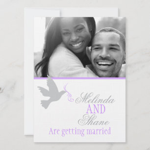 Faire-part de mariage photo de couple en ruban vio