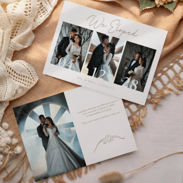 Faire-part de mariage photo de fuite vintage (Créateur téléchargé)