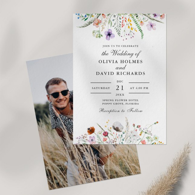 Faire-Part de Mariage Photo de Prairie de Fleurs S (Créateur téléchargé)