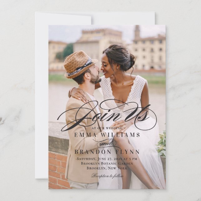 Faire-part de mariage photo de script poétique PSC (Devant)