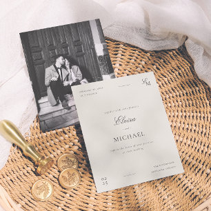 Faire-part de mariage photo éditorial minimaliste