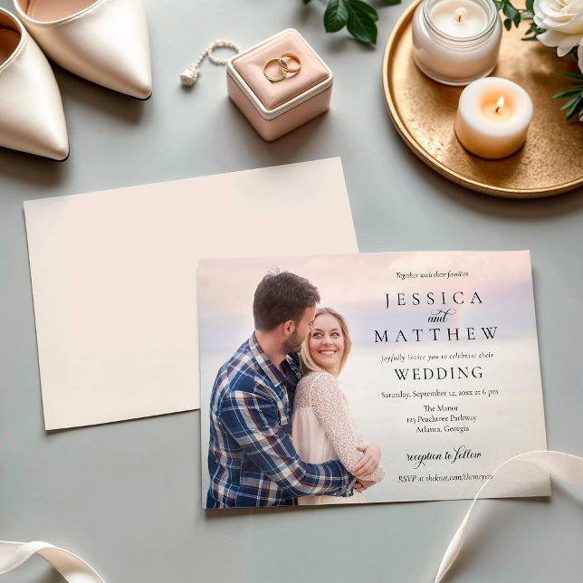 Faire-Part de Mariage Photo Élégant Moderne (Créateur téléchargé)