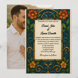 Faire-part de mariage photo en verre