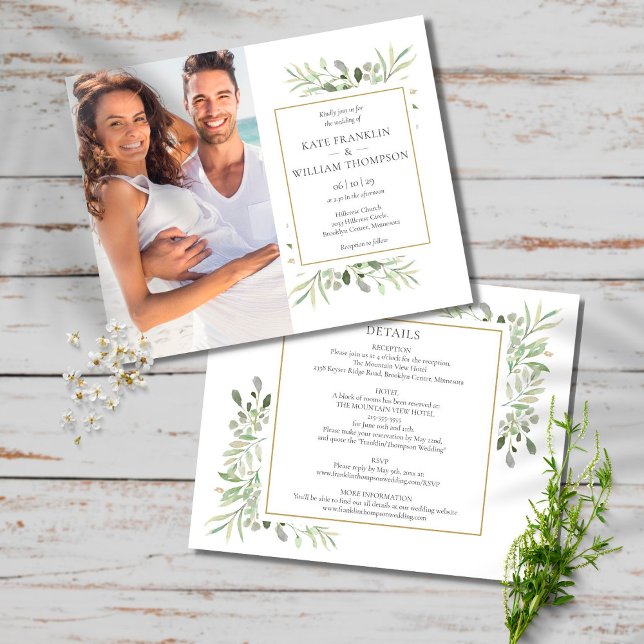 Faire-Part de Mariage Photo Feuillage Tout Compris (Créateur téléchargé)