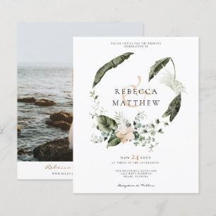 Faire-part de mariage photo floral boho budget ave