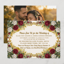 Faire-part de mariage photo floral Rose de New Yor