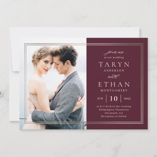 Faire-part de mariage photo frontière Posh PBD (Devant)