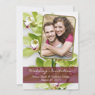Faire-part de mariage photo Green Cymbidium Orchid
