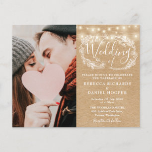 Faire-Part de Mariage Photo Kraft Tout En Un