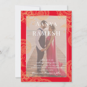 Faire-part de mariage photo Mehndi