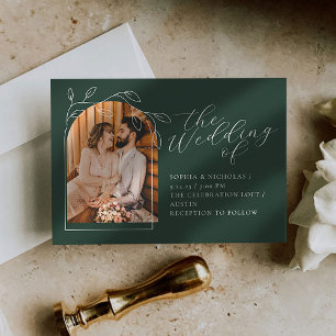 Faire-part de mariage photo minimale botanique