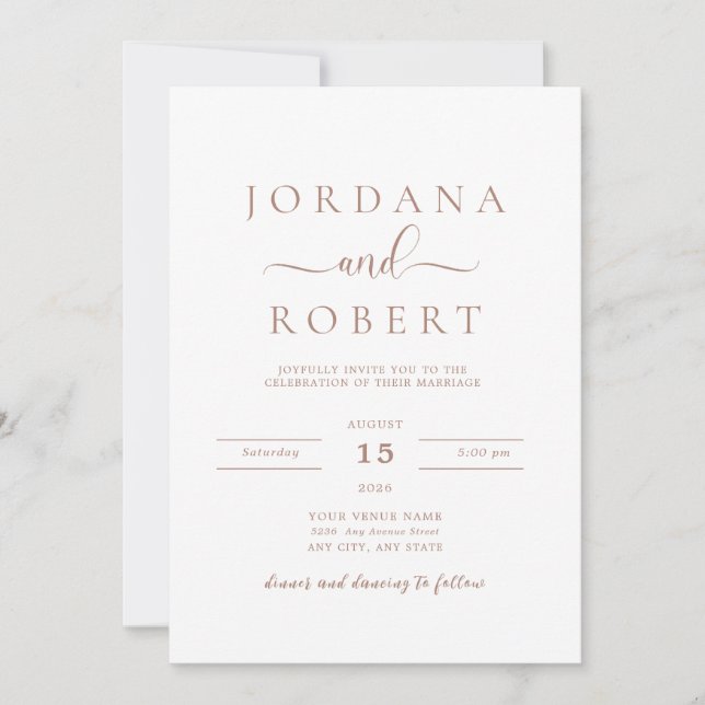 Faire-part de mariage photo minimaliste (Devant)