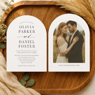 Faire-Part de Mariage Photo Minimaliste Beige Neut