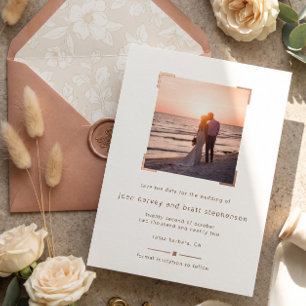 Faire-part de mariage photo minimaliste chic
