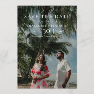 Faire-part de mariage photo minimaliste moderne