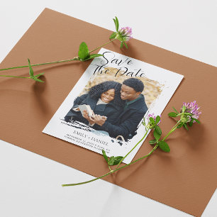 Faire-part de mariage photo minimaliste moderne