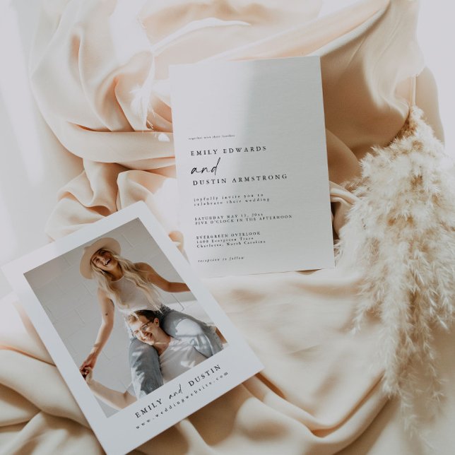 Faire-part de mariage photo minimaliste moderne (Créateur téléchargé)