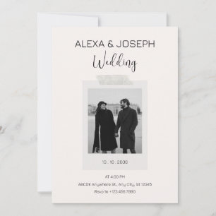 Faire-part de mariage photo minimaliste moderne