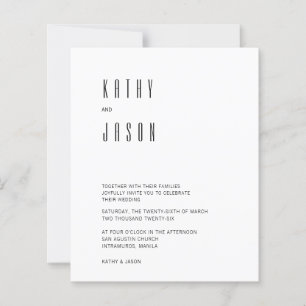 Faire-part de mariage photo minimaliste moderne BU