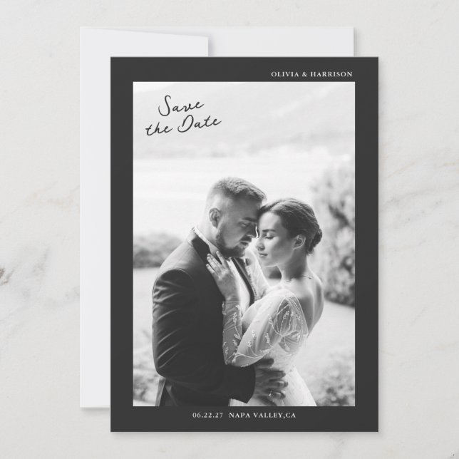 Faire-Part de Mariage Photo Moderne (Devant)