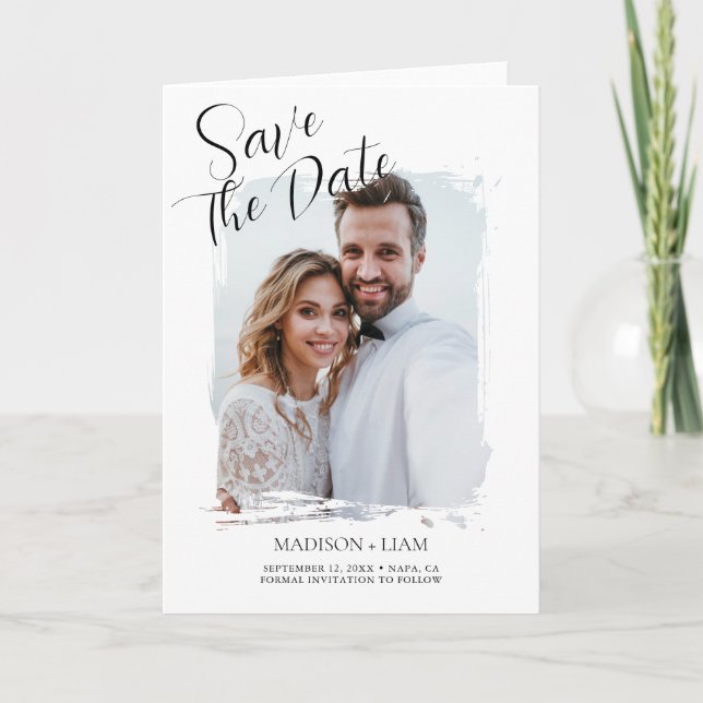 Faire-part de mariage photo moderne (Devant)