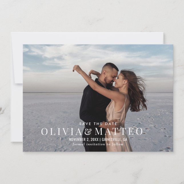 Faire-part de mariage photo moderne (Devant)
