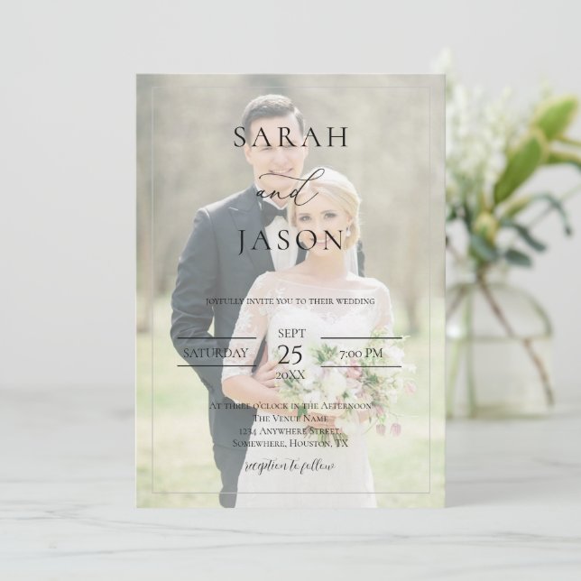 Faire-part de mariage photo moderne (Debout devant)