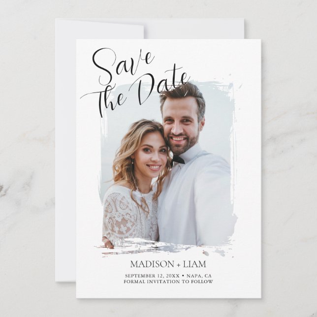 Faire-part de mariage photo moderne (Devant)