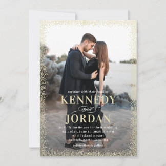 Faire-part de mariage photo moderne brillant