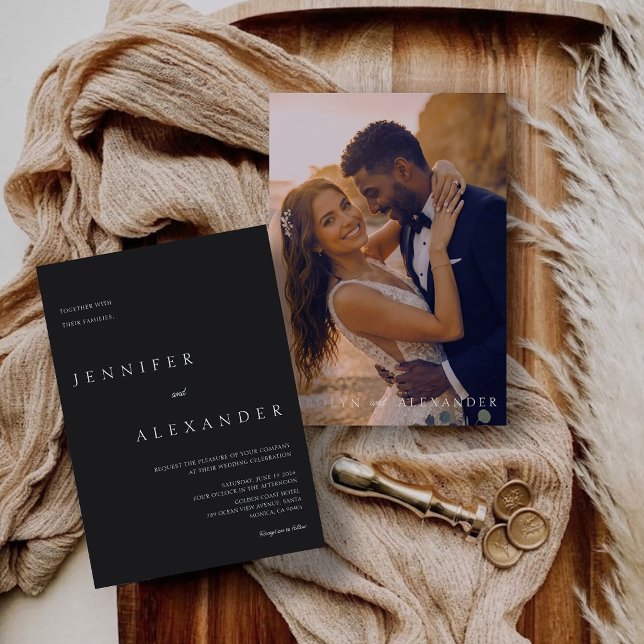 Faire-Part de Mariage Photo Moderne Élégant (Elegant Modern Photo Wedding Invitation)