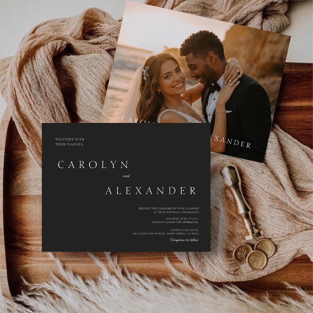 Faire-part de mariage photo moderne élégant (Elegant Modern Photo Wedding Invitation)