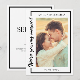 Faire-Part de Mariage Photo Moderne Gras