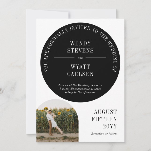 Faire-part de mariage photo moderne informel Arc (Devant)