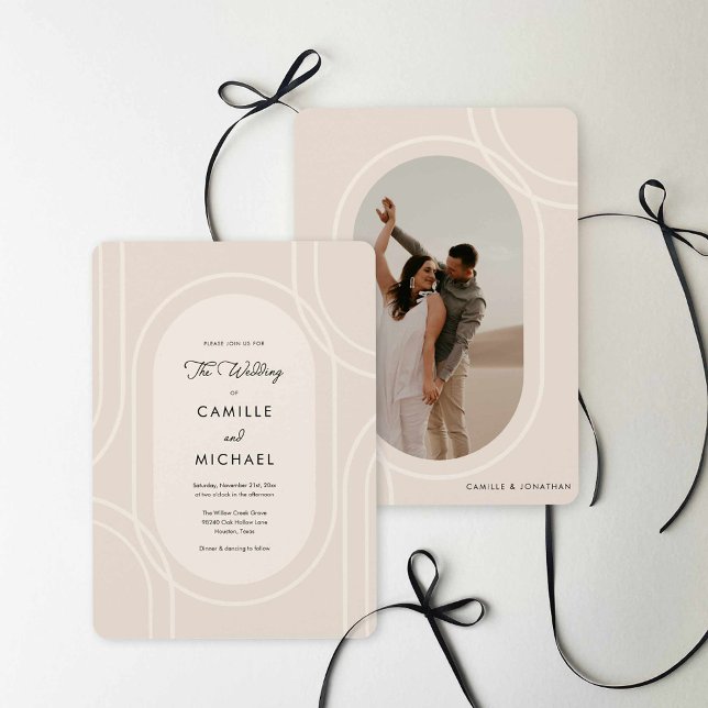 Faire-part de mariage photo moderne minimaliste (Modern Minimalist Photo Wedding Invitation)