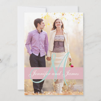 Faire-part de mariage photo moderne| Monnaie rose
