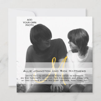 Faire-part de mariage photo moderne Monogramme jau