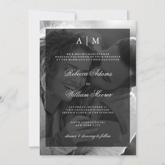 Faire-part de mariage photo moderne | Superpositio (Devant)