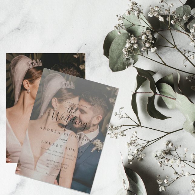 Faire-part de mariage photo moderne tendance et él (Créateur téléchargé)