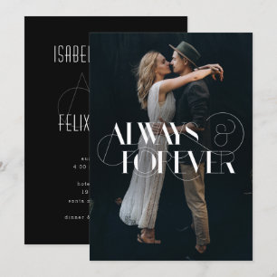 Faire-part de mariage photo moderne, toujours et j