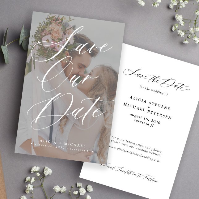 Faire-part de mariage photo noir et blanc à petit  (Créateur téléchargé)