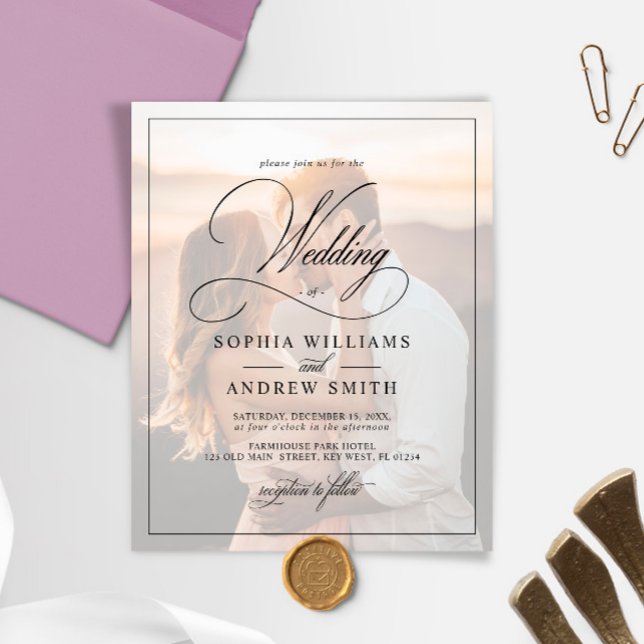 Faire-part de mariage photo noir et blanc Budget (Créateur téléchargé)