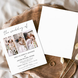 Faire-part de mariage photo noir et blanc Budget