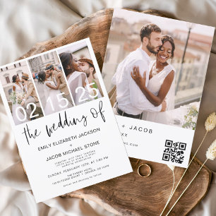 Faire-part de mariage photo noir et blanc Budget