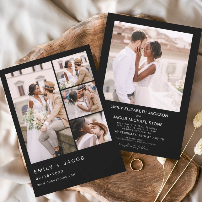 Faire-part de mariage photo noir et blanc Budget (Créateur téléchargé)