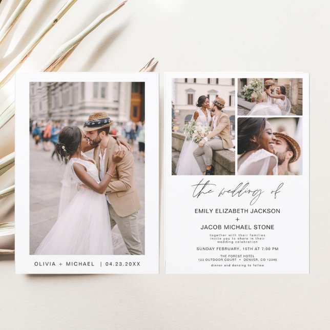 Faire-part de mariage photo noir et blanc Budget (Créateur téléchargé)