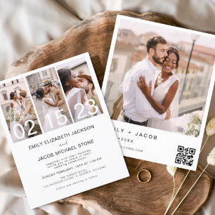 Faire-part de mariage photo noir et blanc Budget